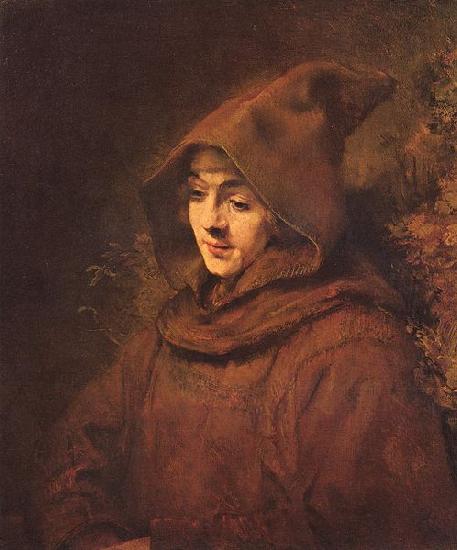 REMBRANDT Harmenszoon van Rijn Rembrandt son Titus, as a monk, oil painting picture